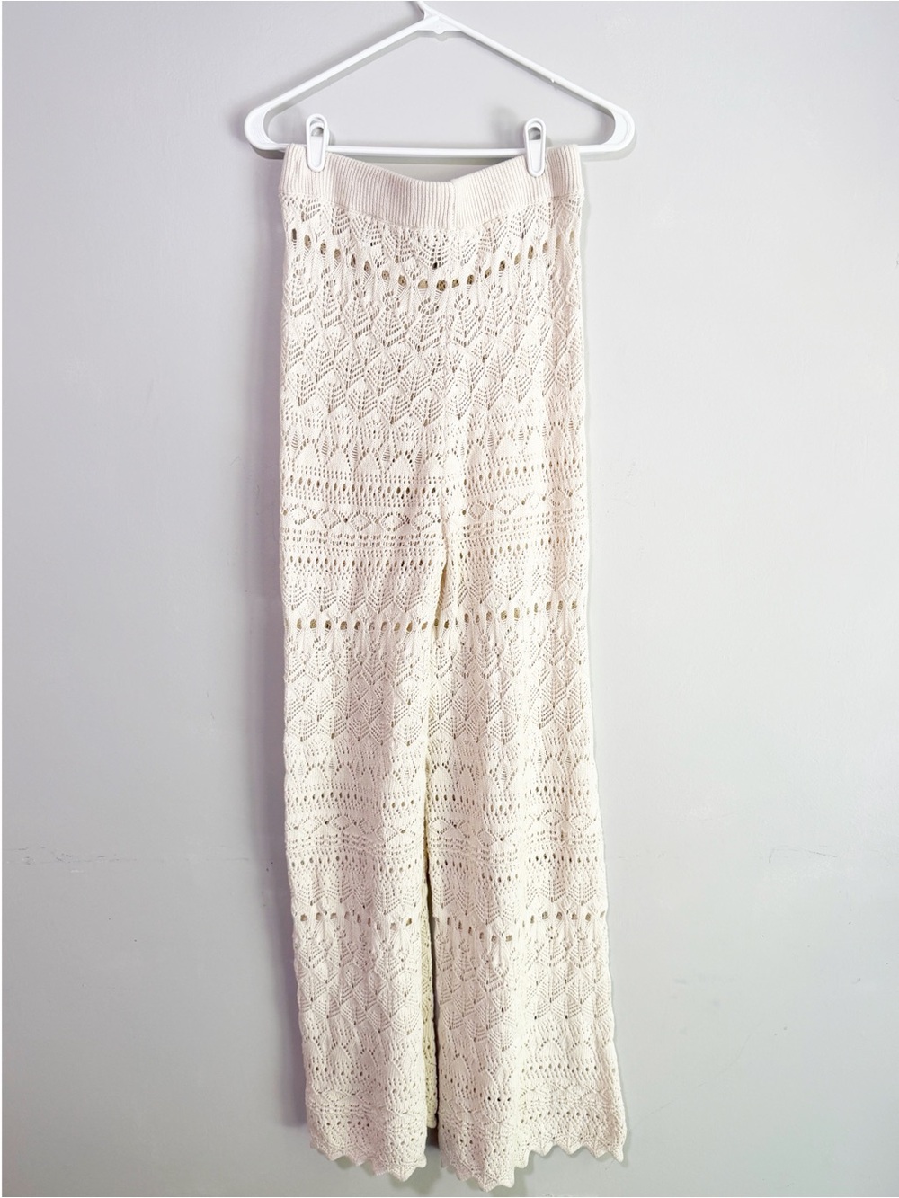 House of harlow 1960 crochet knit pants cream size medium - Picture 3 of 4